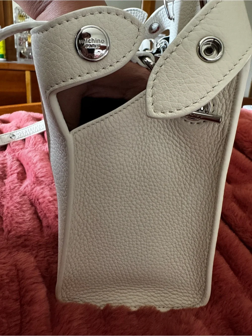Michino Mini Craie Leather Satchel - Craie (Cream)